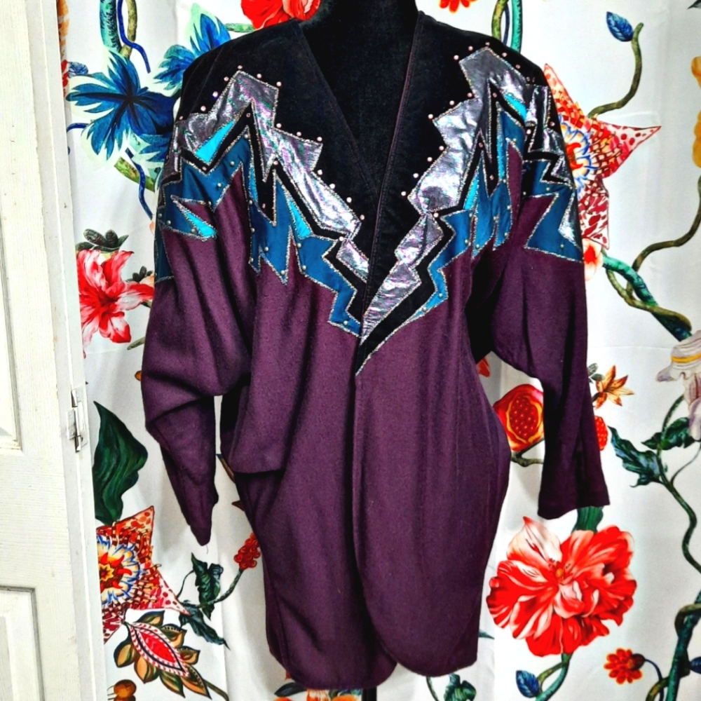 ~{Caché}~ Vintage 80's wool drop sleeve cardigan.